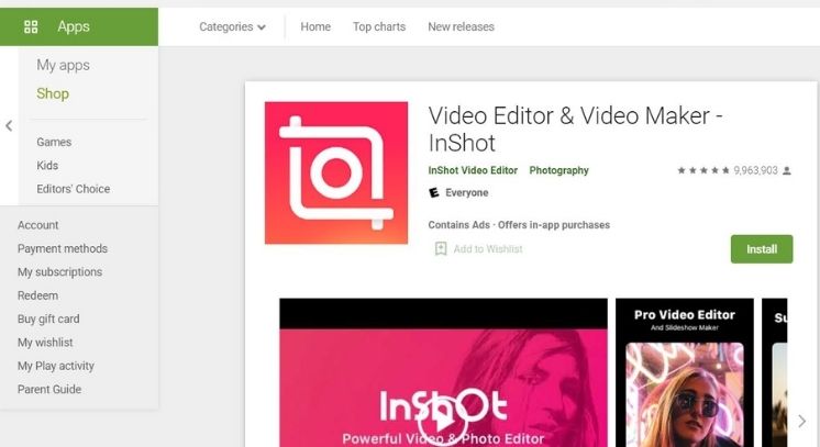 inshot Google Play Store